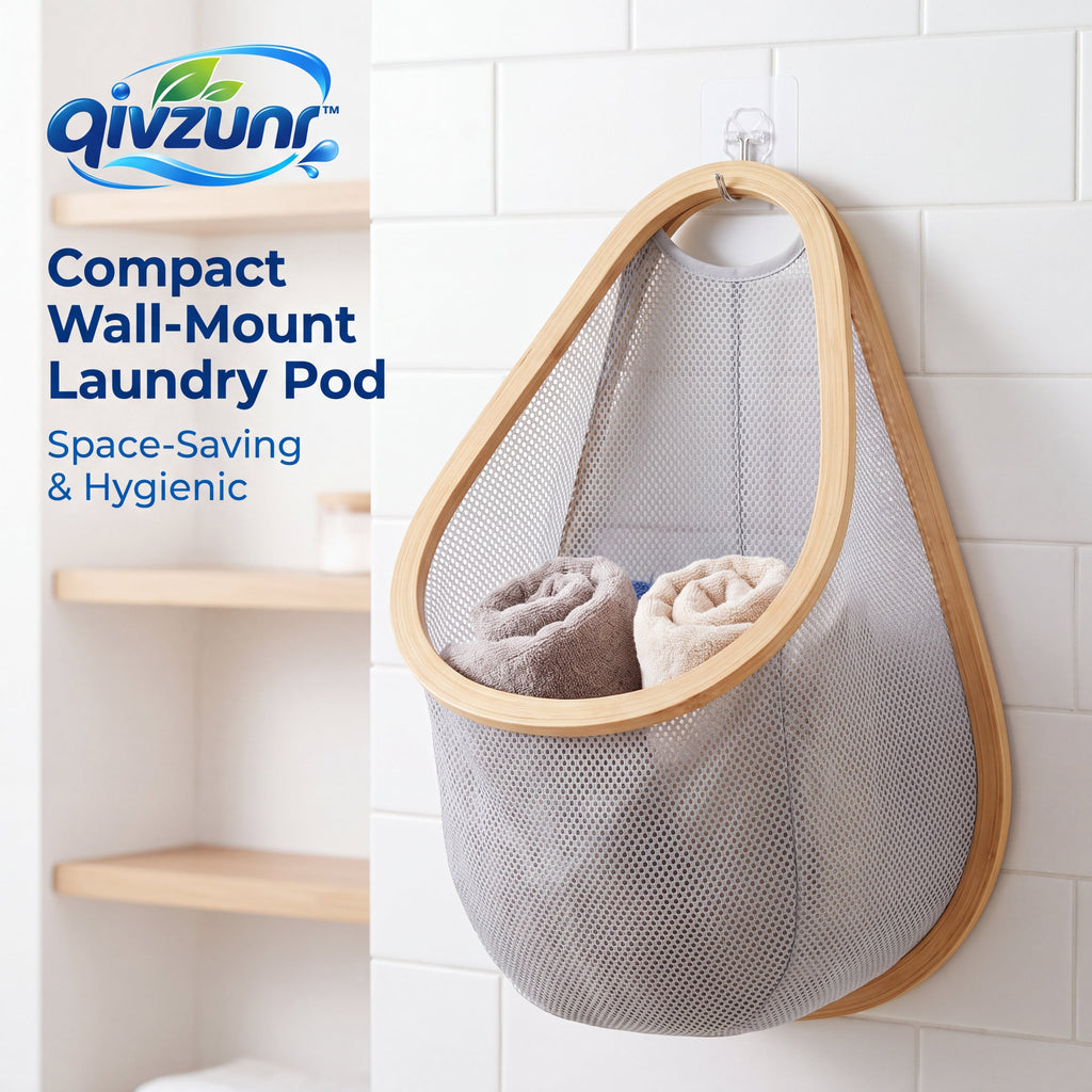 𝒒𝒊𝒗𝒛𝒖𝒏𝒓™ Wall-Hanging Mesh Laundry Hamper — product image 1