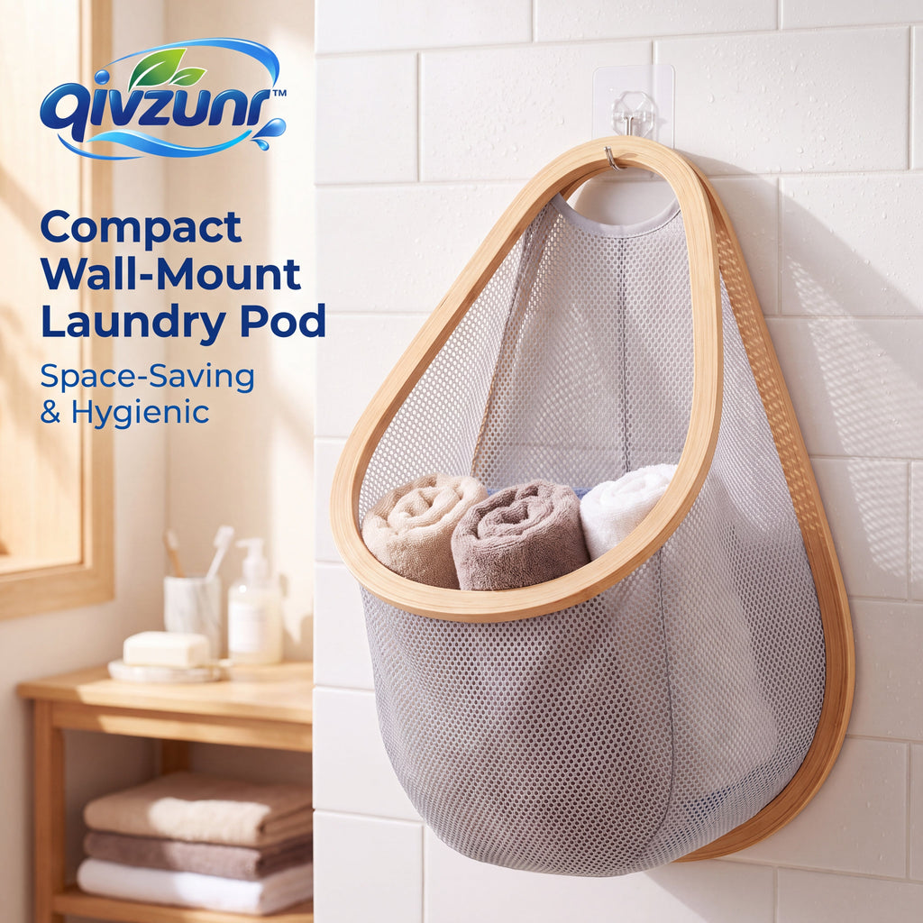 𝒒𝒊𝒗𝒛𝒖𝒏𝒓™ Wall-Hanging Mesh Laundry Hamper — product image 3
