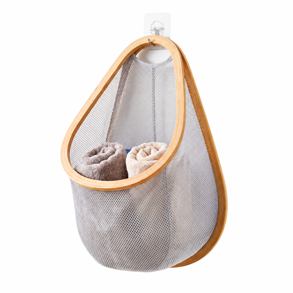 𝒒𝒊𝒗𝒛𝒖𝒏𝒓™ Wall-Hanging Mesh Laundry Hamper — product image 5