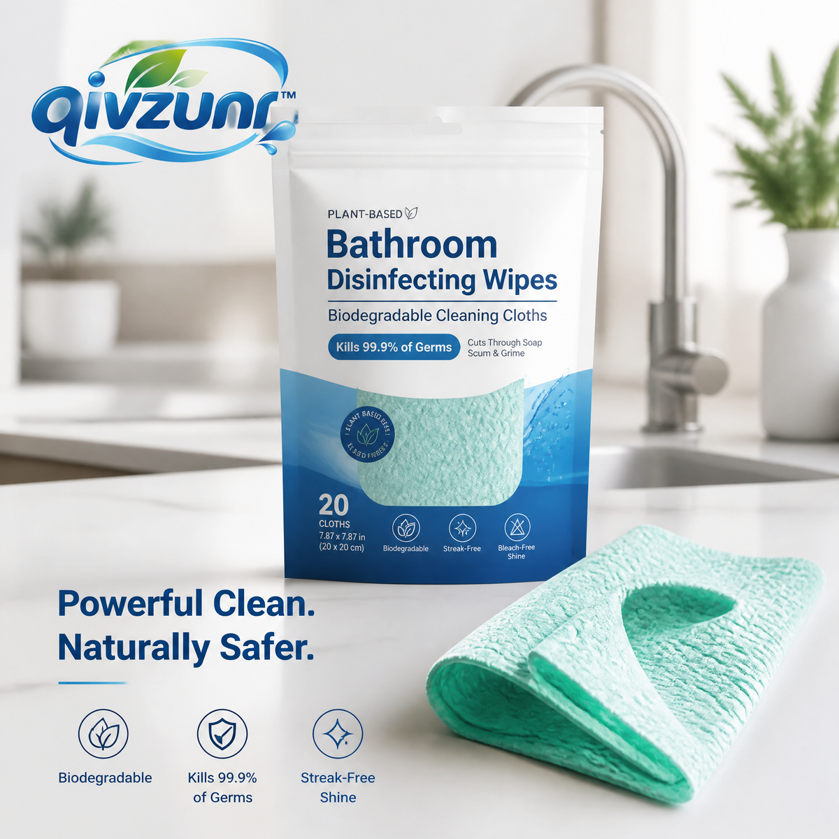 𝒒𝒊𝒗𝒛𝒖𝒏𝒓™ Bathroom Cleaning Wipes — product image 1