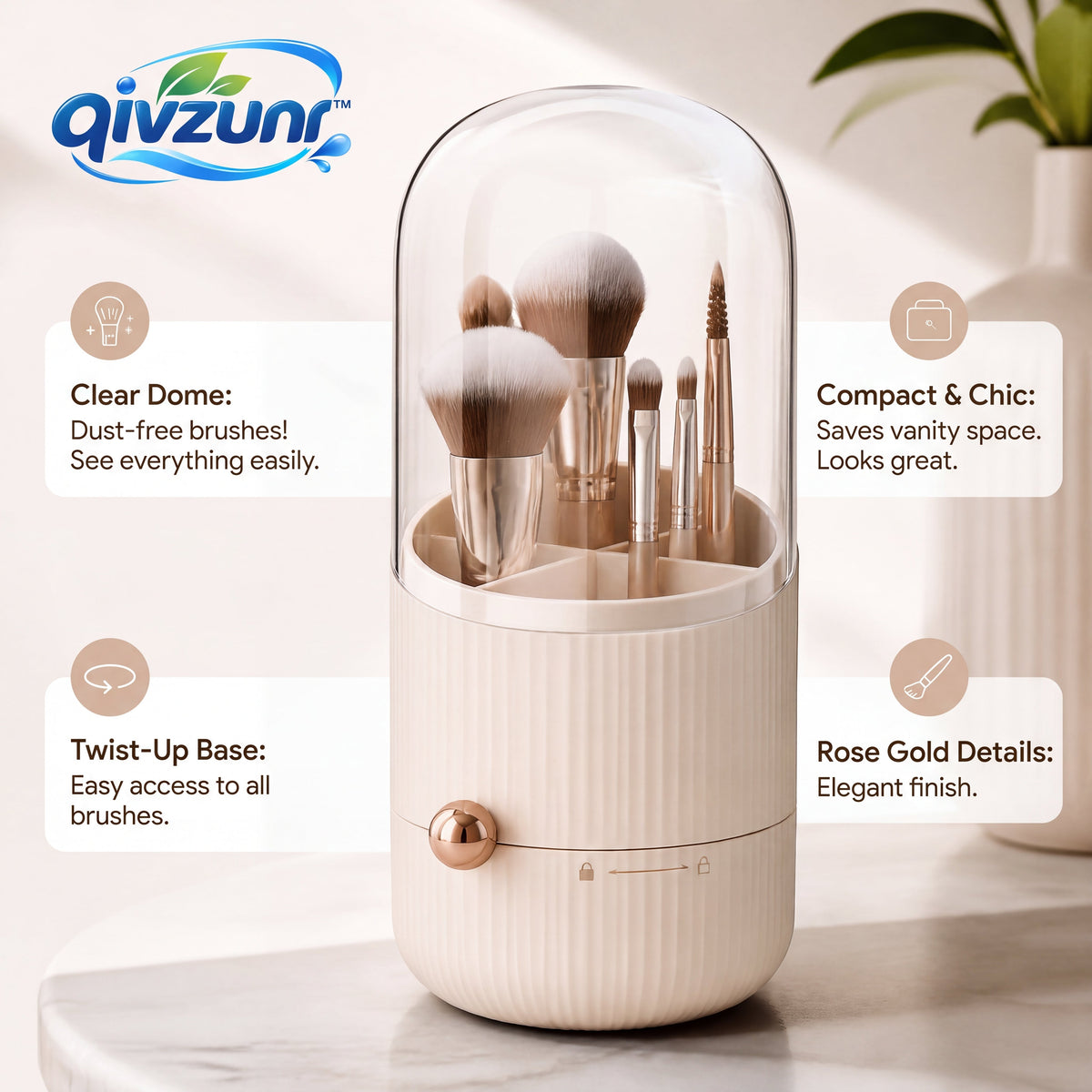 𝒒𝒊𝒗𝒛𝒖𝒏𝒓™ Covered Makeup Brush Organizer — product image 4