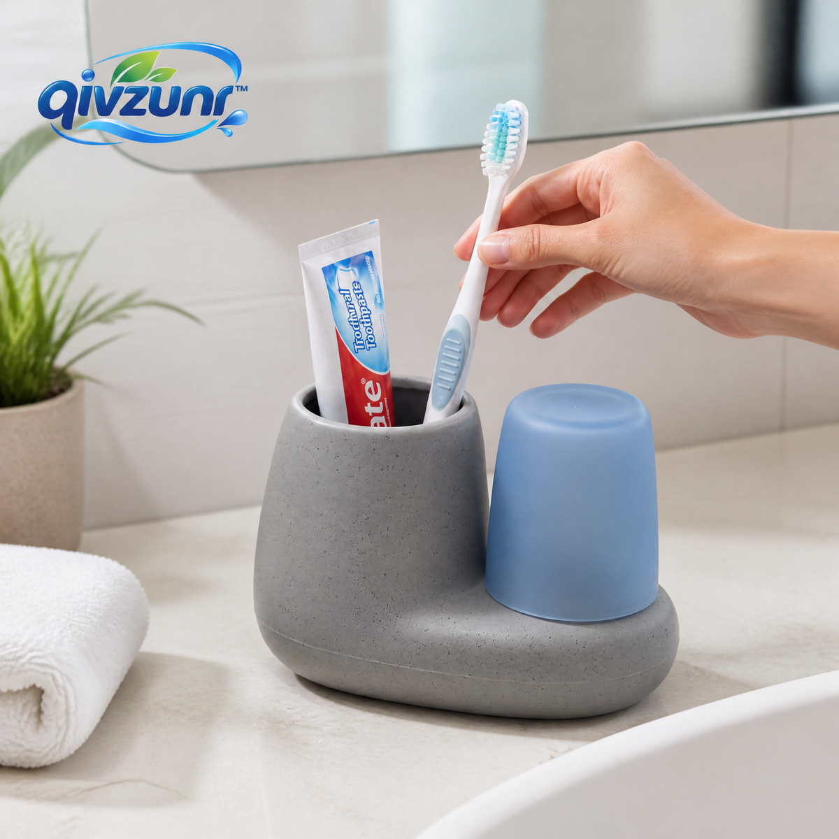 𝒒𝒊𝒗𝒛𝒖𝒏𝒓™ Pebble Toothbrush Holder Set — product image 5